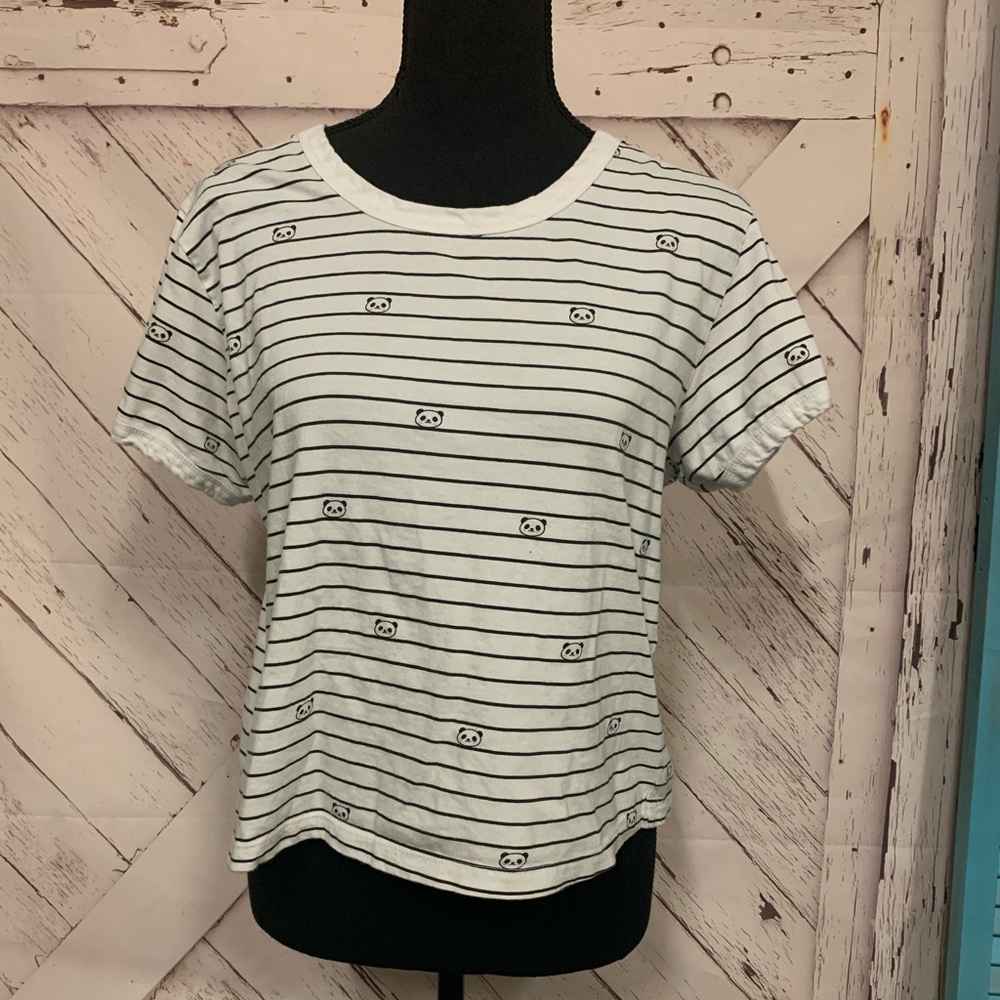 Panda striped crop top